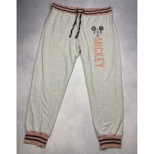 Disney Mickey Mouse Jogger Sweatpants Womens XXL Gray Lounge Casual Pants
